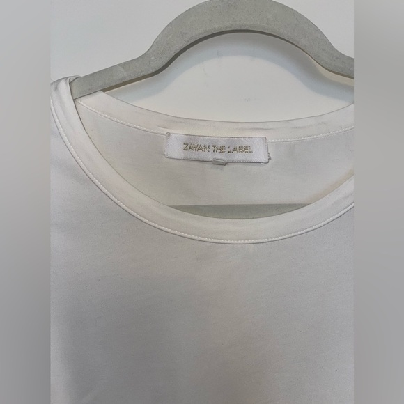 ZAYAN THE LABEL White Rainbow Beaded festival coachella tee top embroidered - Picture 6 of 8